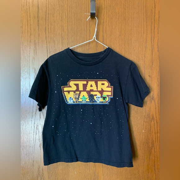 Star Wars Tiny Death Star 8-Bit Graphic T-Shirt Youth Size 10/12 Black - Picture 1 of 5